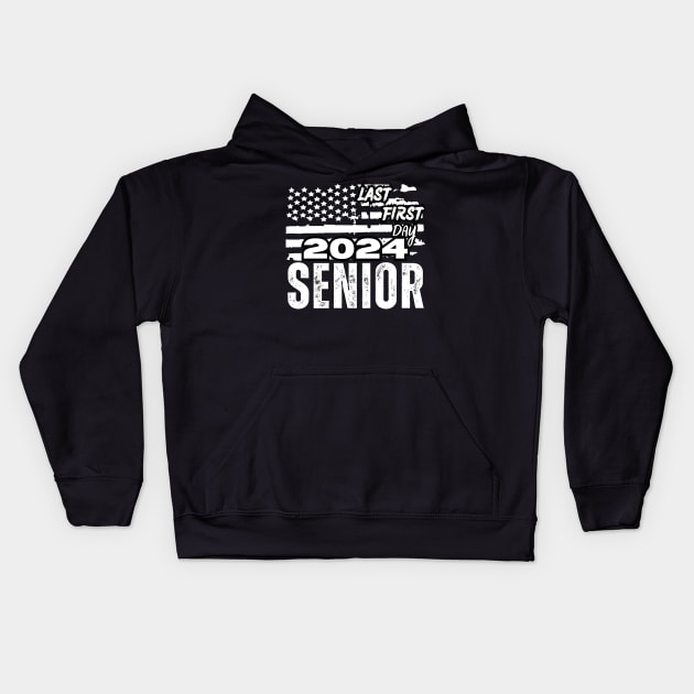 Last First Day Senior 2024 Back To school Kids Hoodie by Hohohaxi